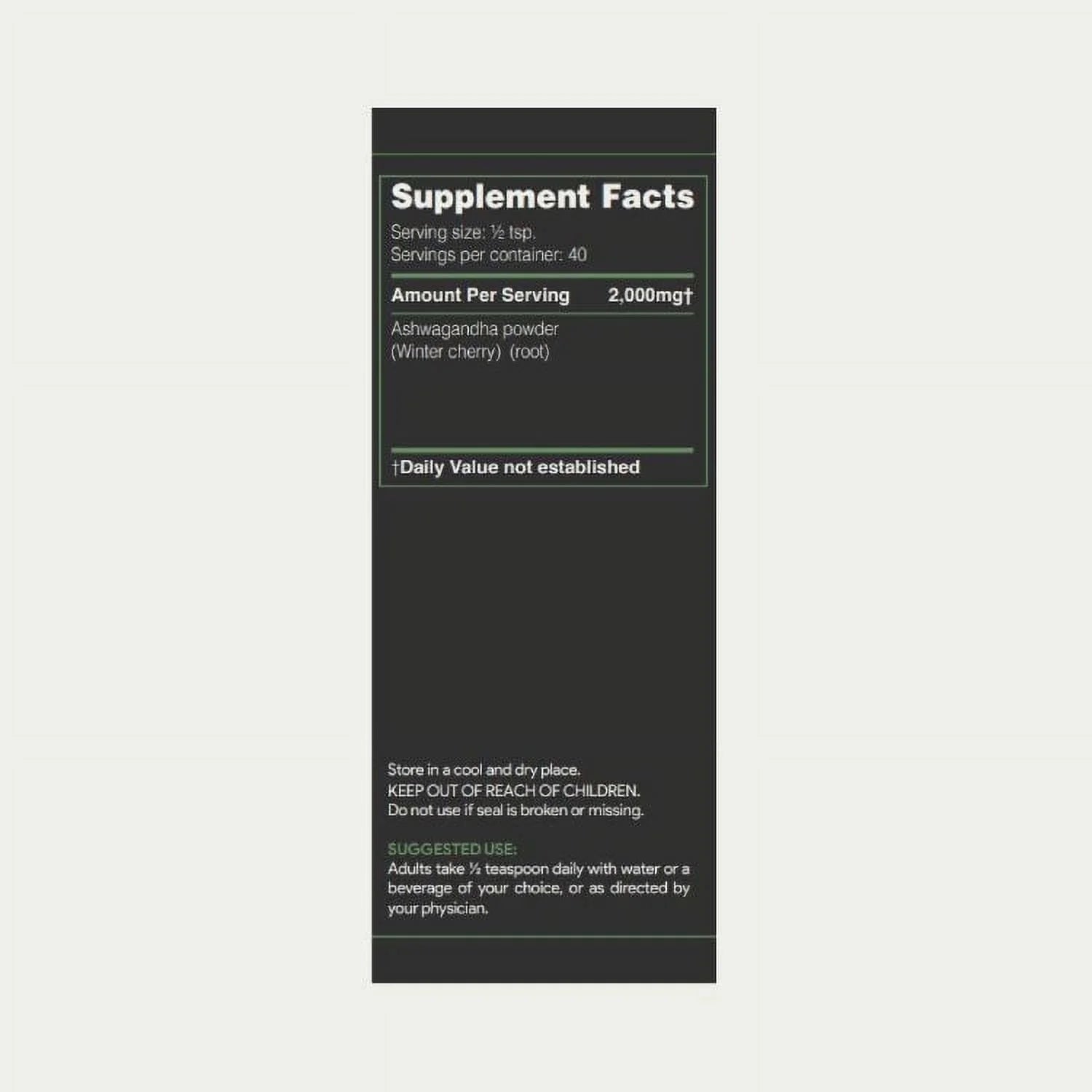 Ashwagandha Powder Herbal Supplements for Energy, Vitality & Stress Relief, 80G